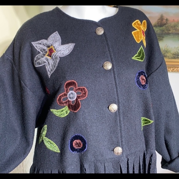 Vintage Le Chateau fringed appliqué jacket - Picture 3 of 9
